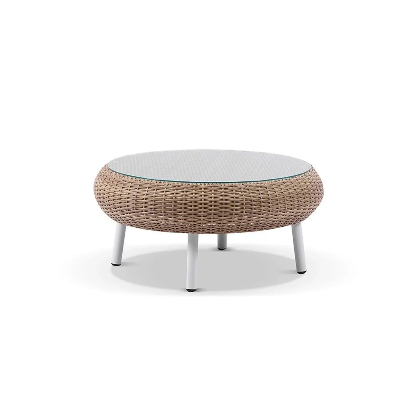 Outdoor Wicker 5-Seater Sofa Set With Glass Top Tables