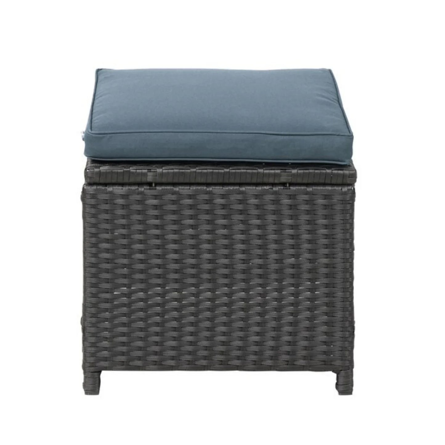 Zuzanna 5-Piece Wicker Patio Conversation Set (Dark Brown/ Cyan Blue)