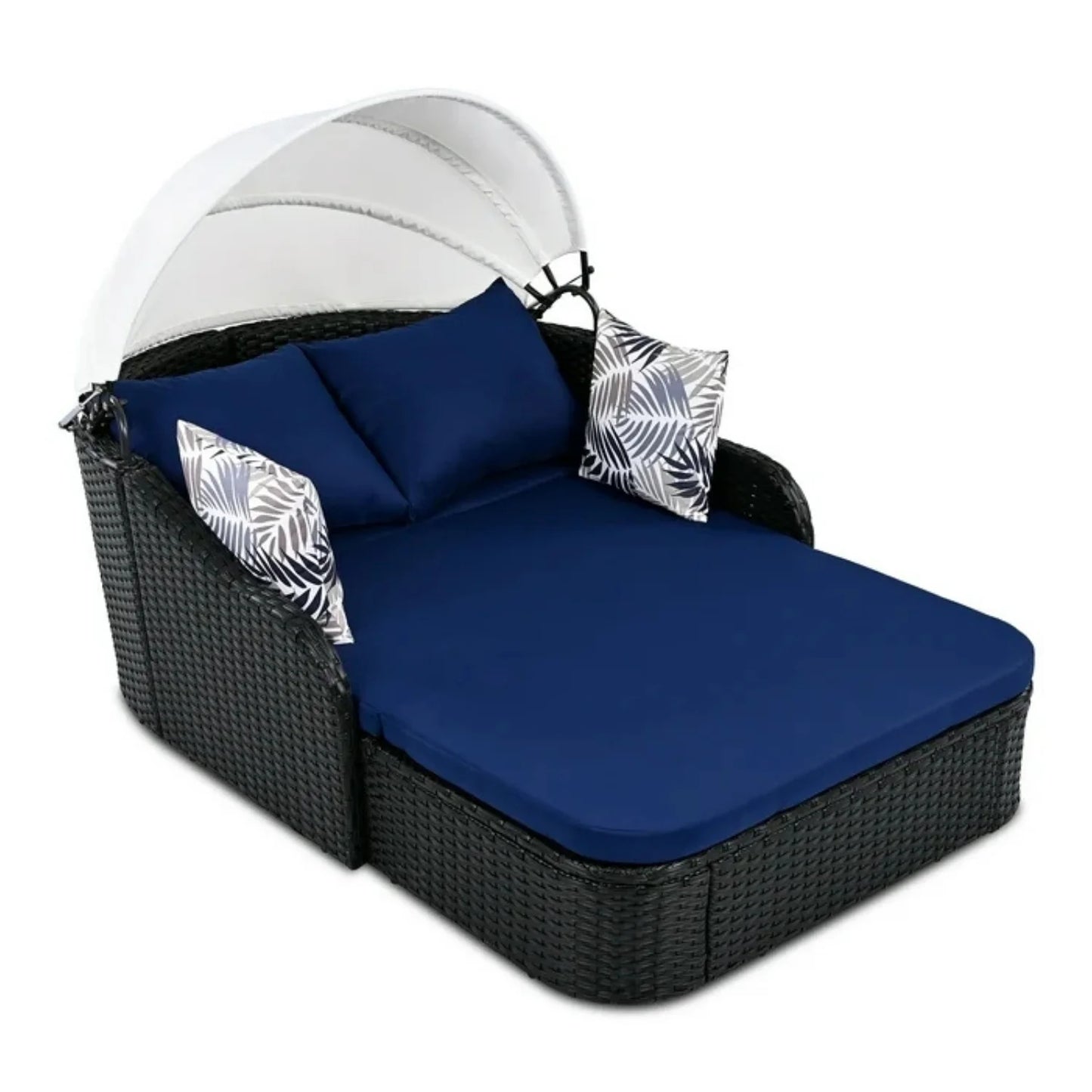 Vilde Outdoor Rattan Wicker Double Seater Canopy Daybed