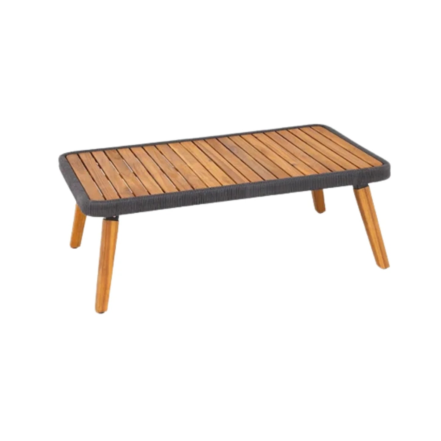 Adriana 4-Piece Outdoor Rope Patio Furniture Set with Wood-Top Table