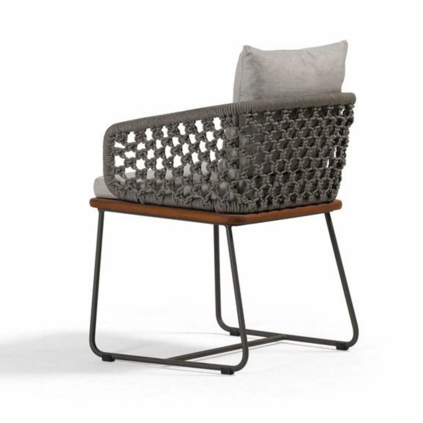 Adelyn Outdoor Rope 2-Piece Patio Chairs With Wooden Base