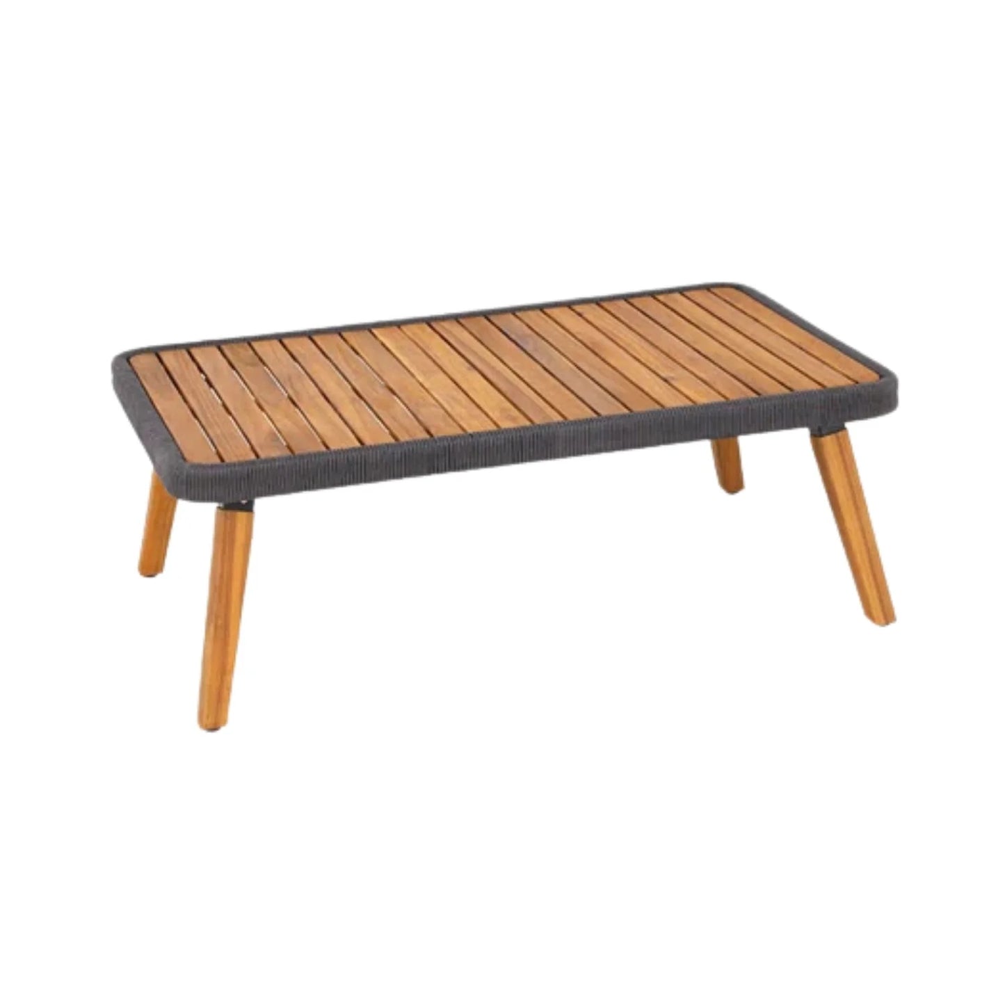 Riley 4-Piece Outdoor Rope Patio Furniture Set with Wood-Top Table