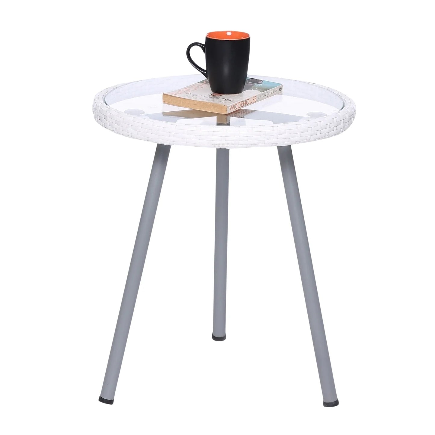Celestia 3-Piece Outdoor White Rope Patio Set