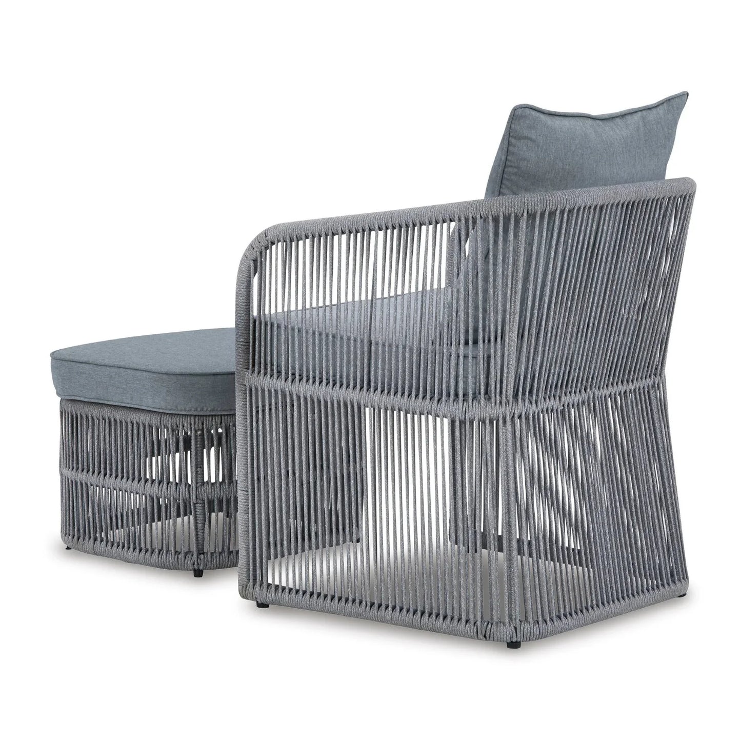Chhaya Outdoor 3 Piece Rope Patio Sofa Set (Grey)