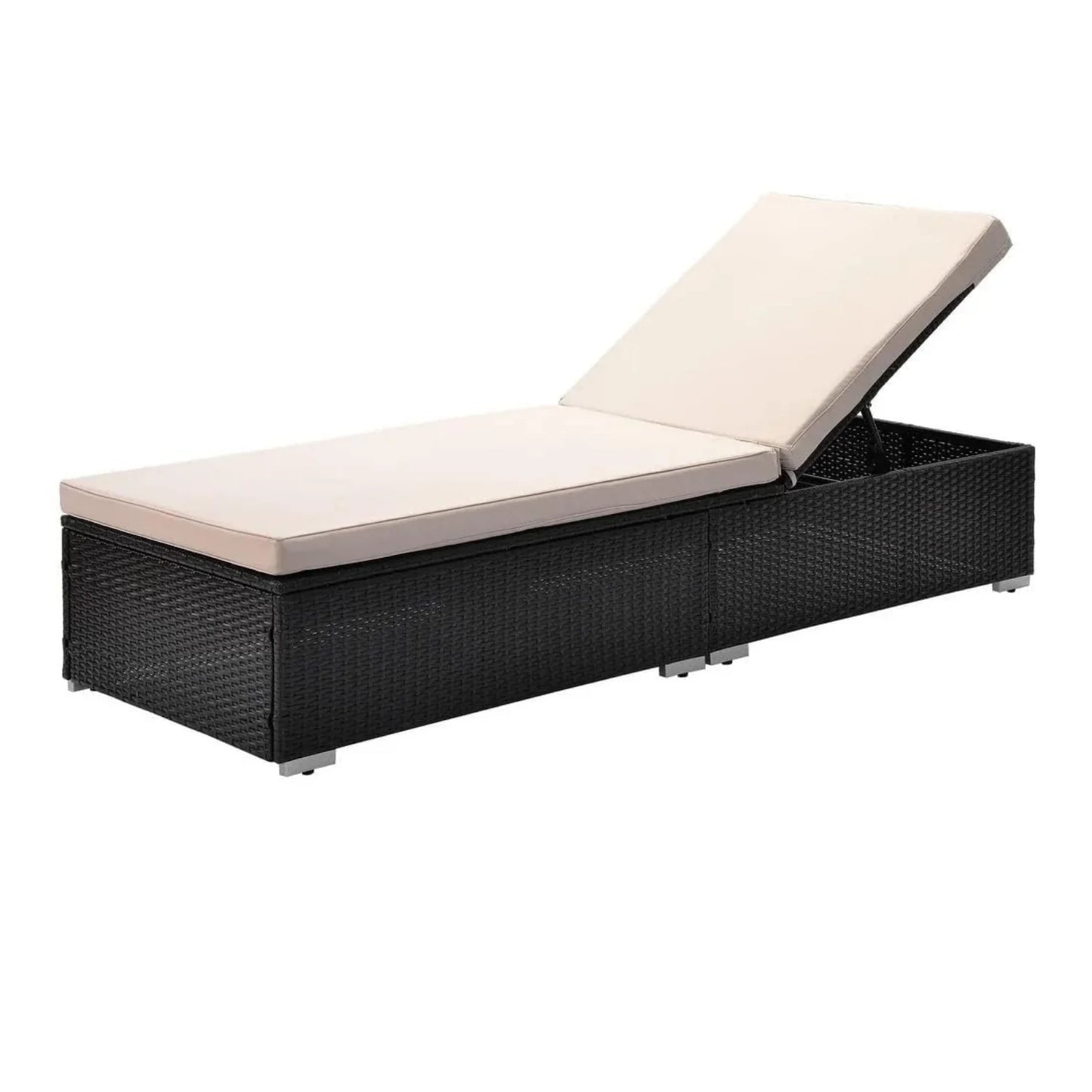 Ambria Outdoor Wicker Lounge Chairs Set of 2 With Side Table
