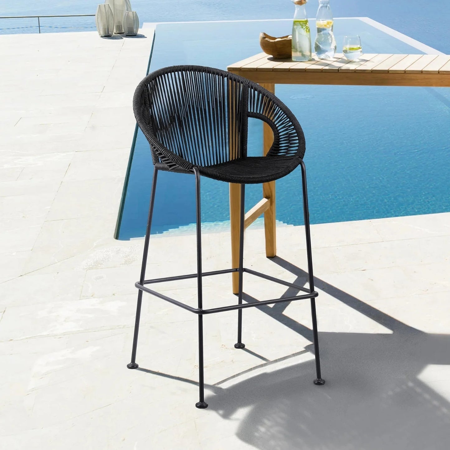 Saanvi 2-Piece Outdoor Rope Bar Chairs – Stylish Comfort Built to Last