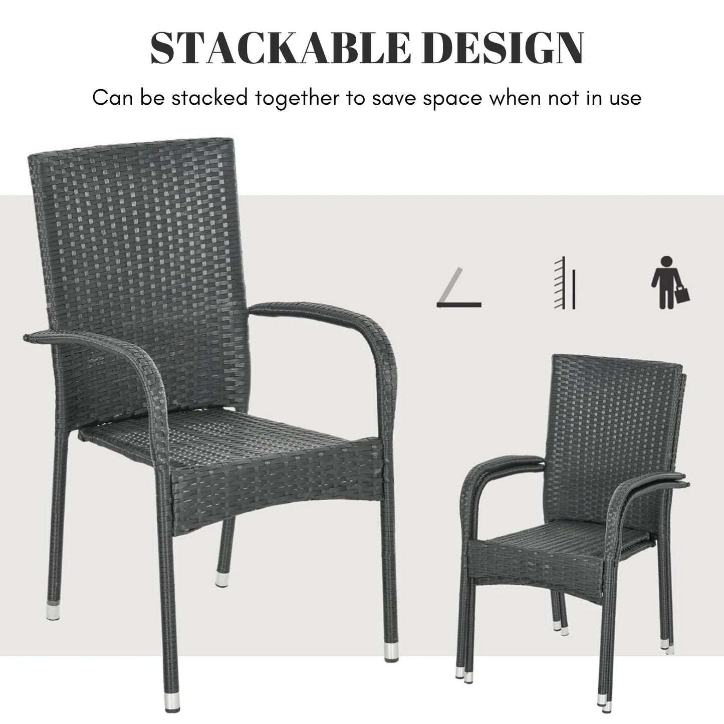 Penelope 4-Piece Outdoor Rattan Wicker Patio Dining Chairs