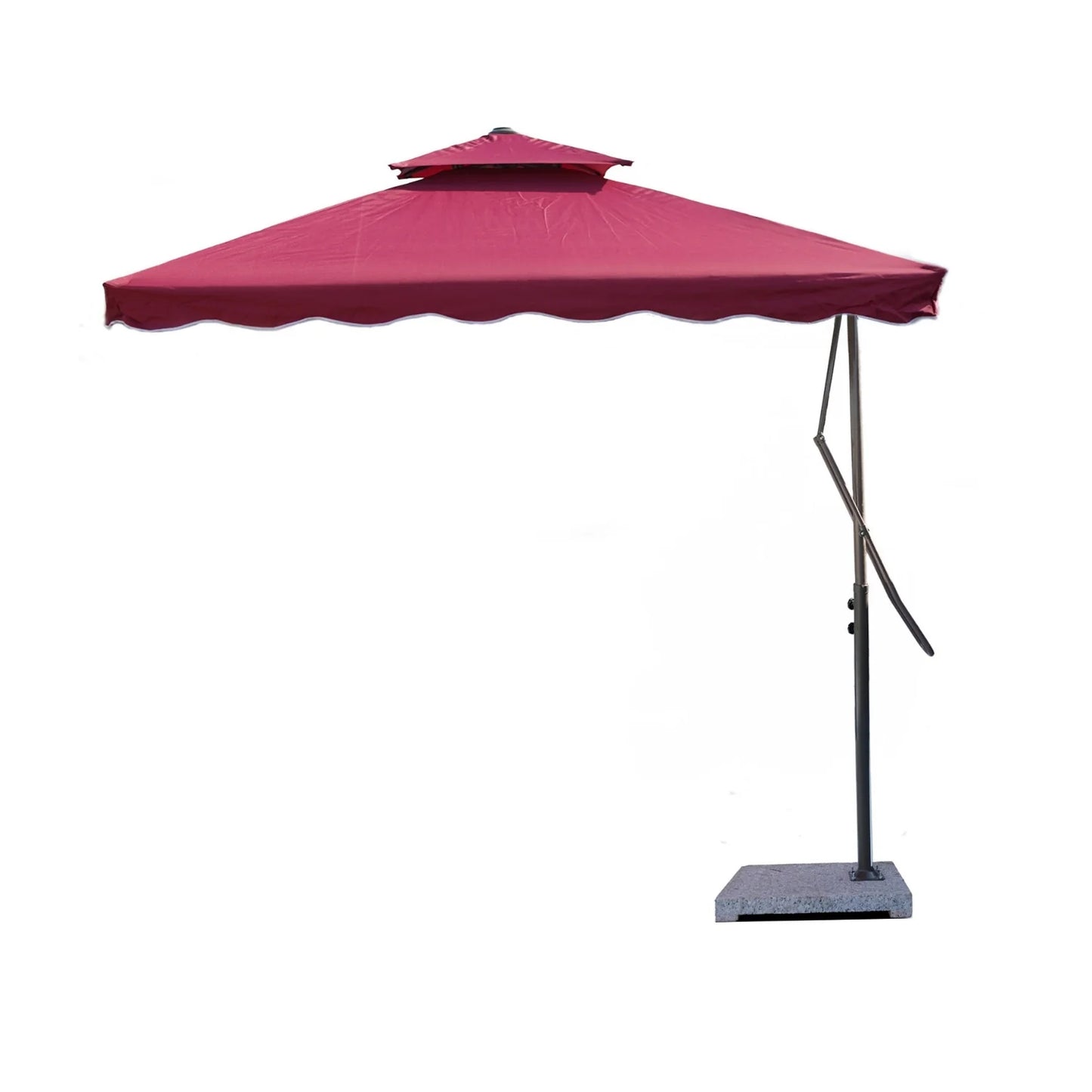 Marta 10ft Side Pole Square Shape Outdoor Umbrella With Marble Base (Red)