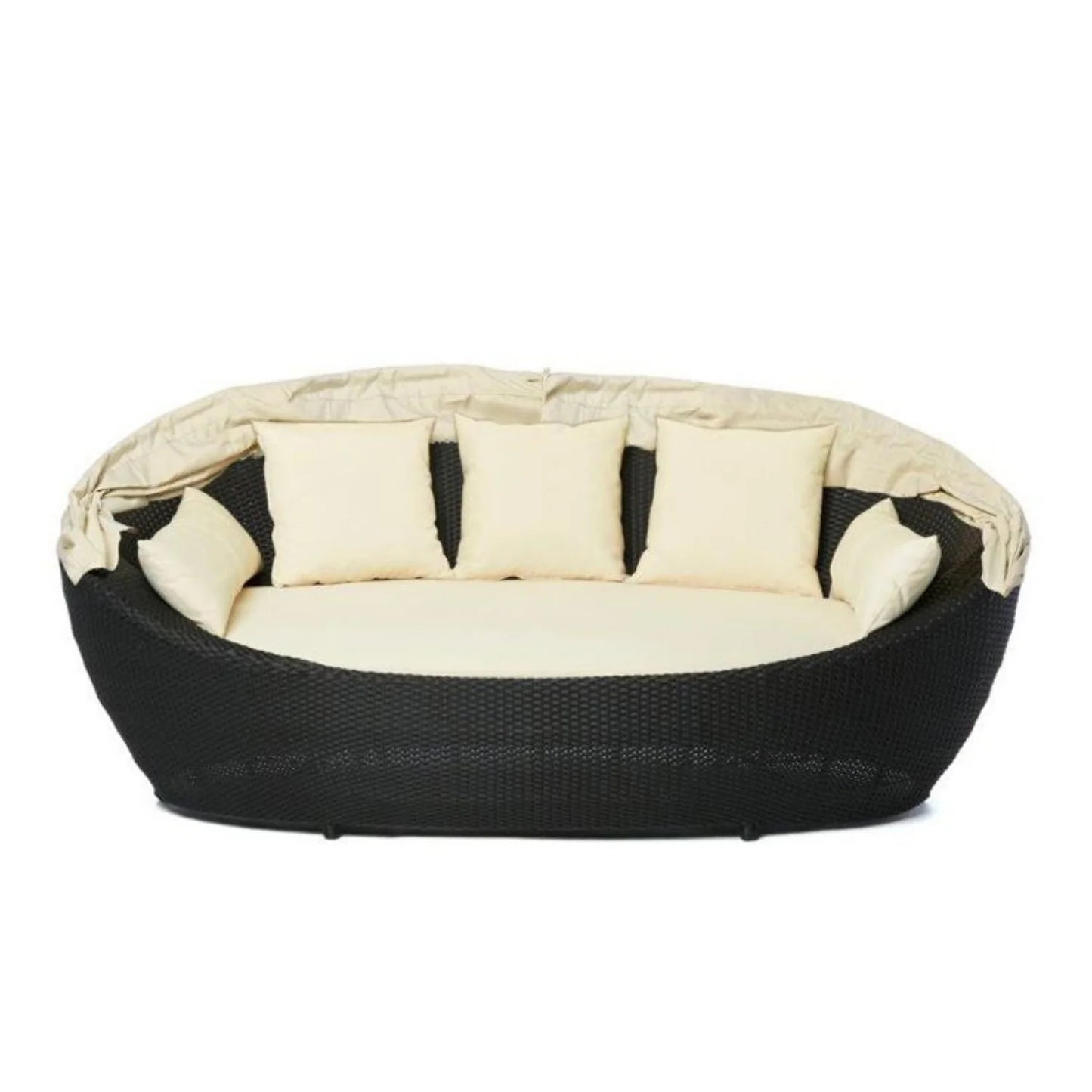 Fadwa Outdoor All-Weather Wicker Patio Daybed with Retractable Canopy