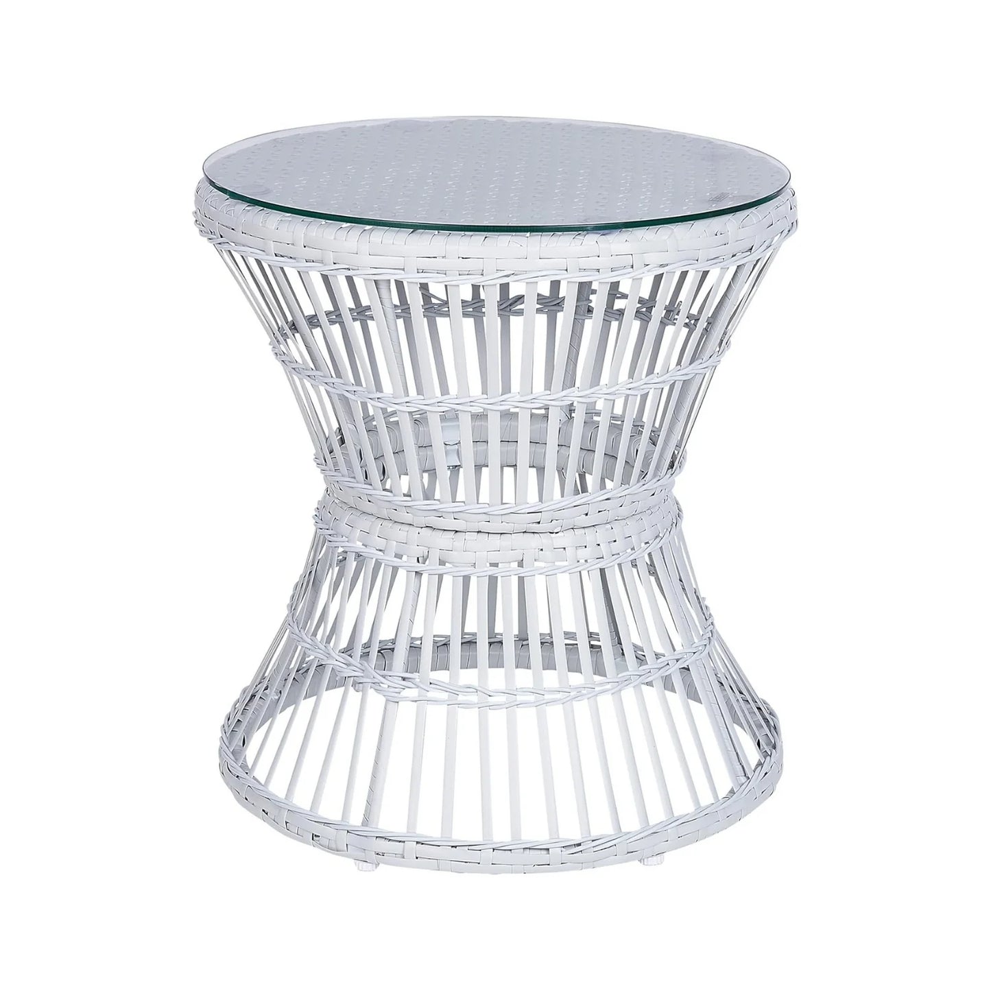 Liora Outdoor Rope Patio Set with Glass Top Table