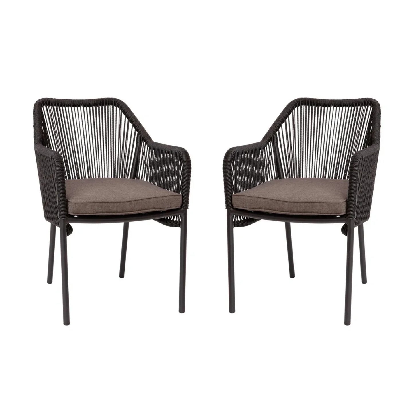 Magnolia 2-Piece Outdoor Rope Patio Dining Chairs