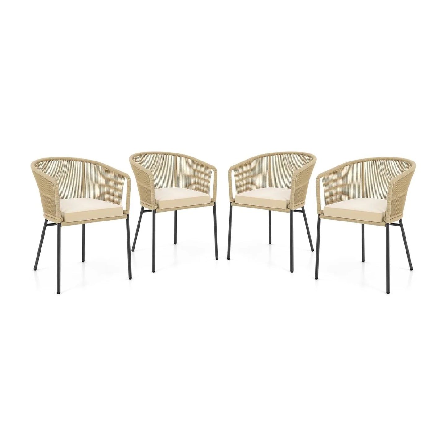 Ruby 4-Piece Outdoor Rope Patio Dining Chairs