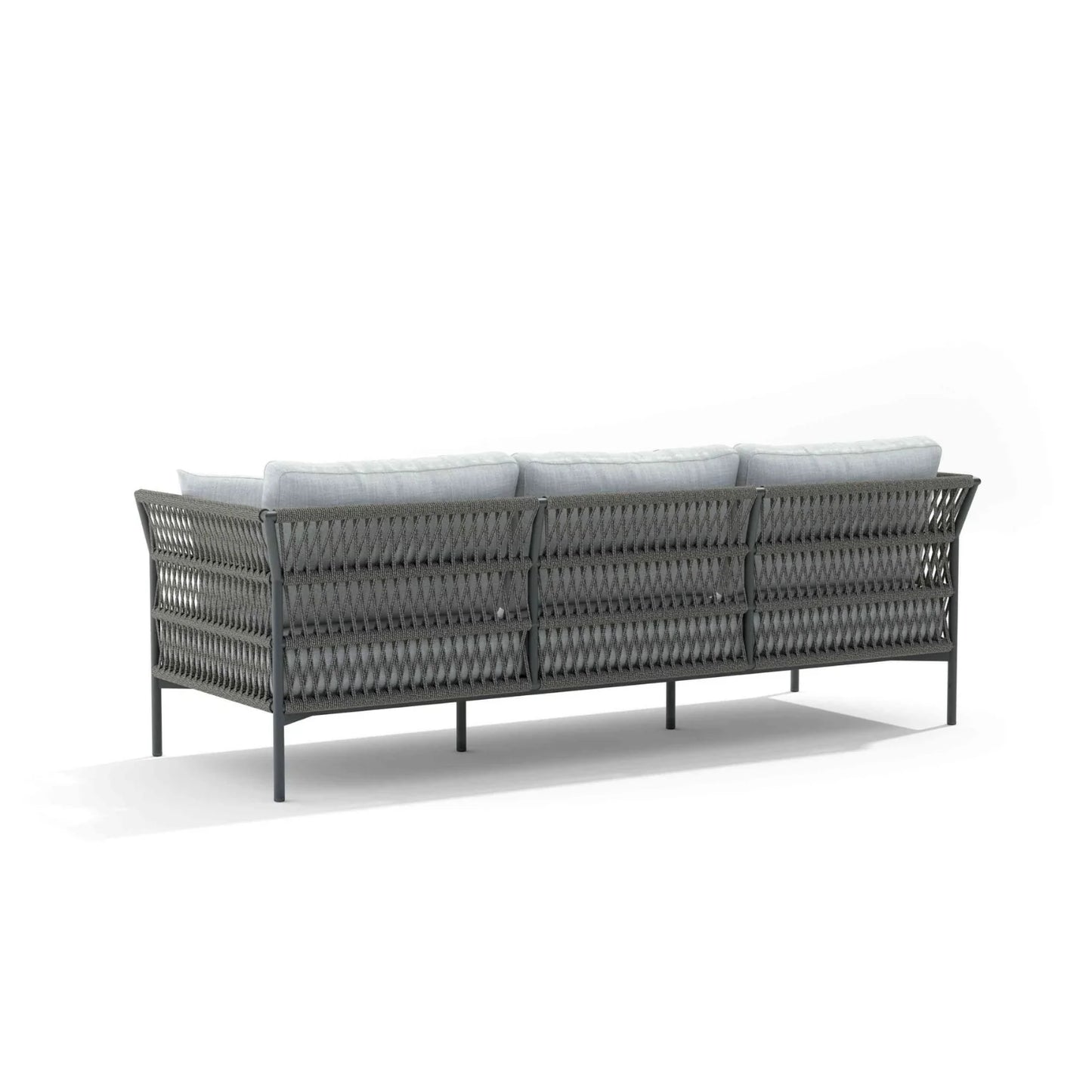Denali Outdoor Rope 7-Seater Sofa Set With Glass Top Table