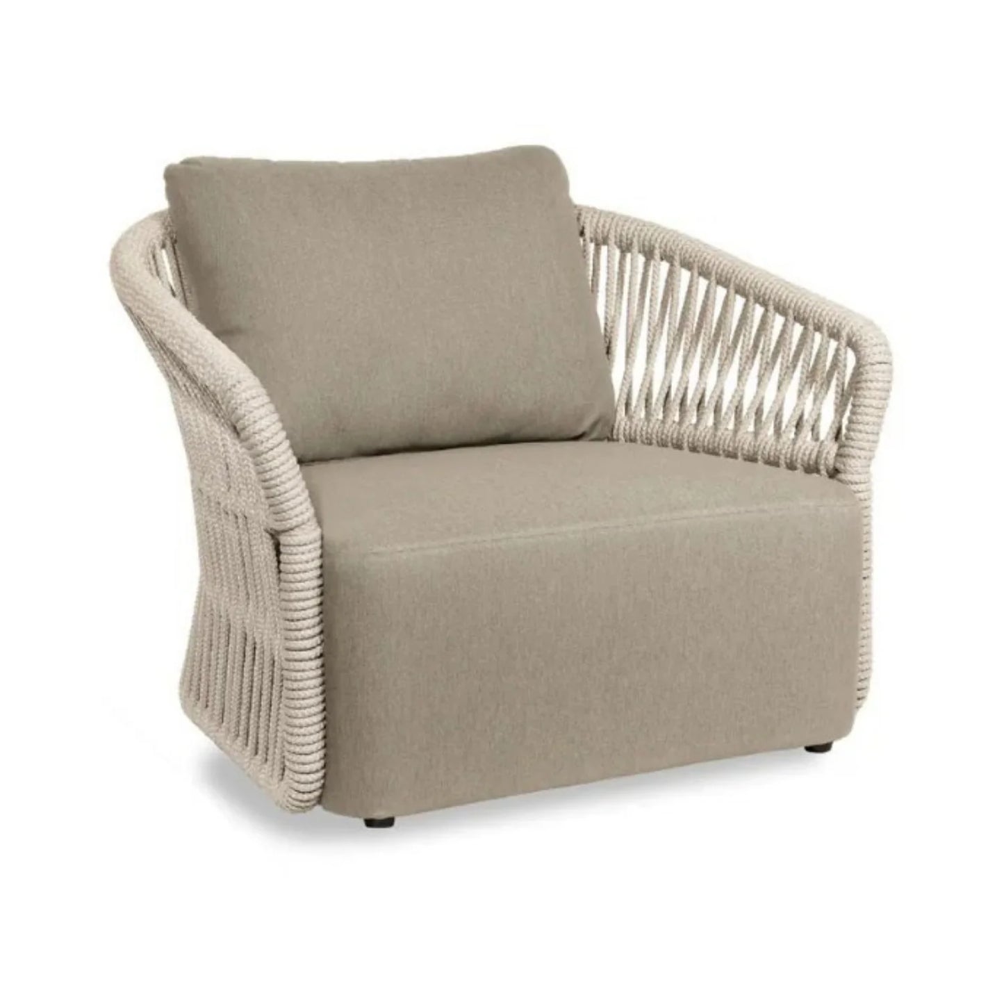 Aurelia 4-Piece Outdoor Braid & Rope Sofa Set (Beige & Dark Cream)