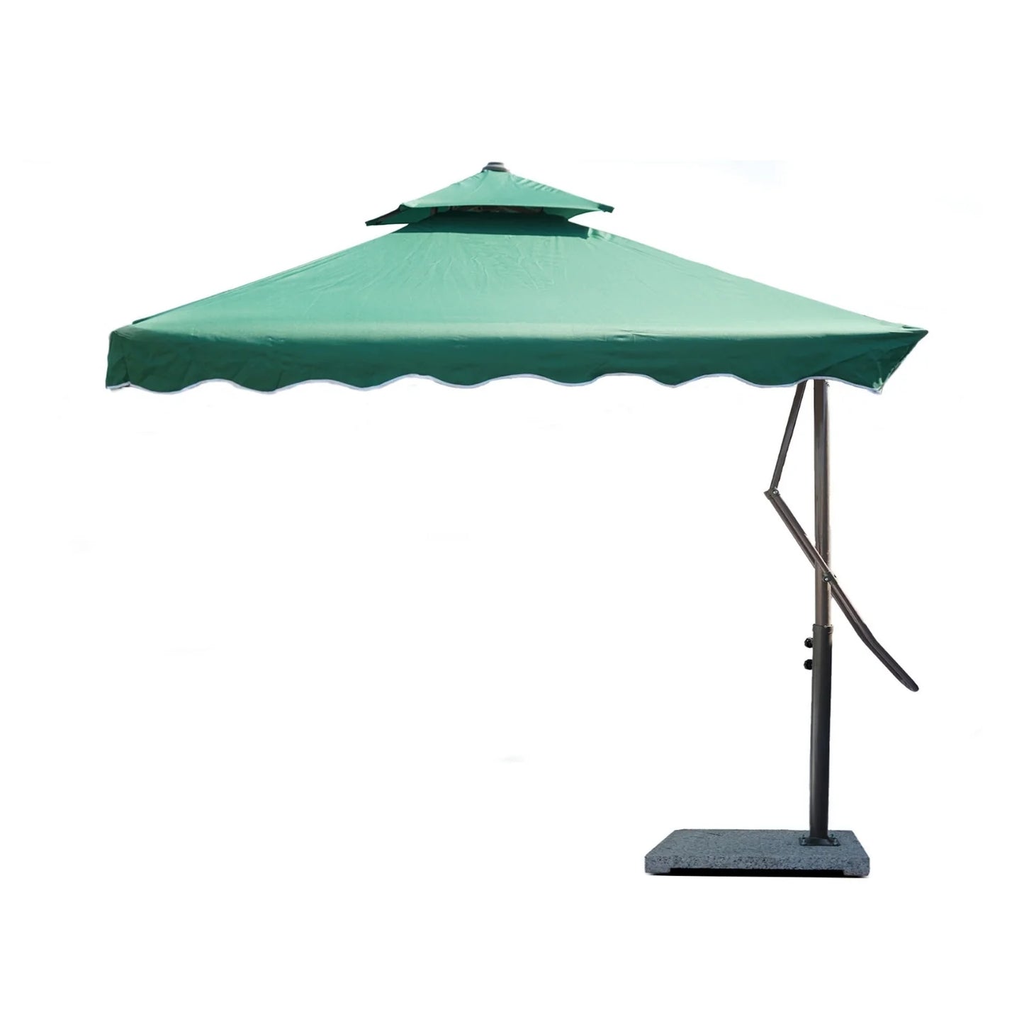 Vanya 10ft Side Pole Square Shape Outdoor Umbrella With Marble Base (Green)