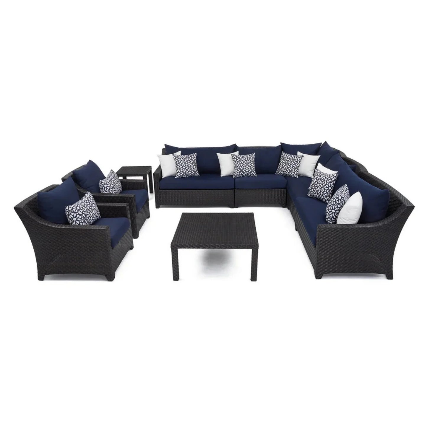 Calista All Weather Outdoor Wicker Garden L-Shape Sectional Conversation Set