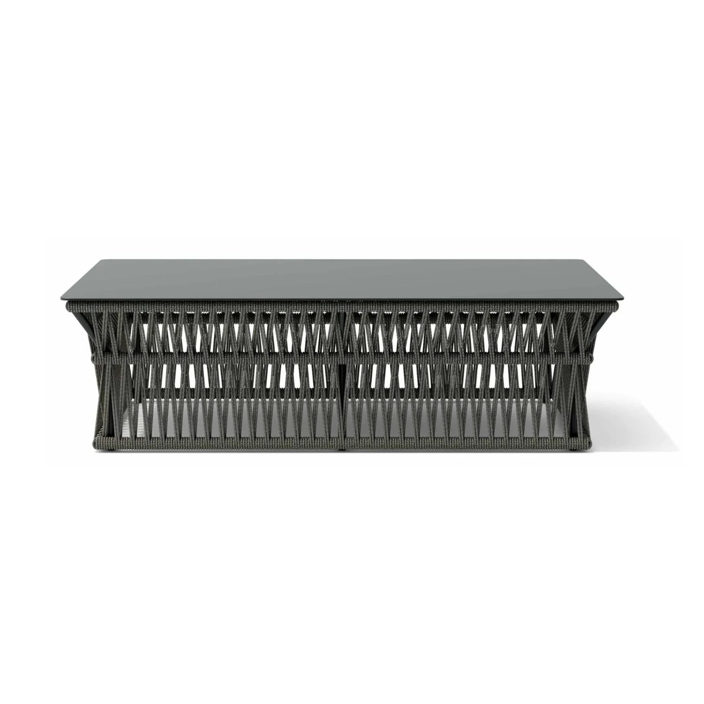 Denali Outdoor Rope 7-Seater Sofa Set With Glass Top Table