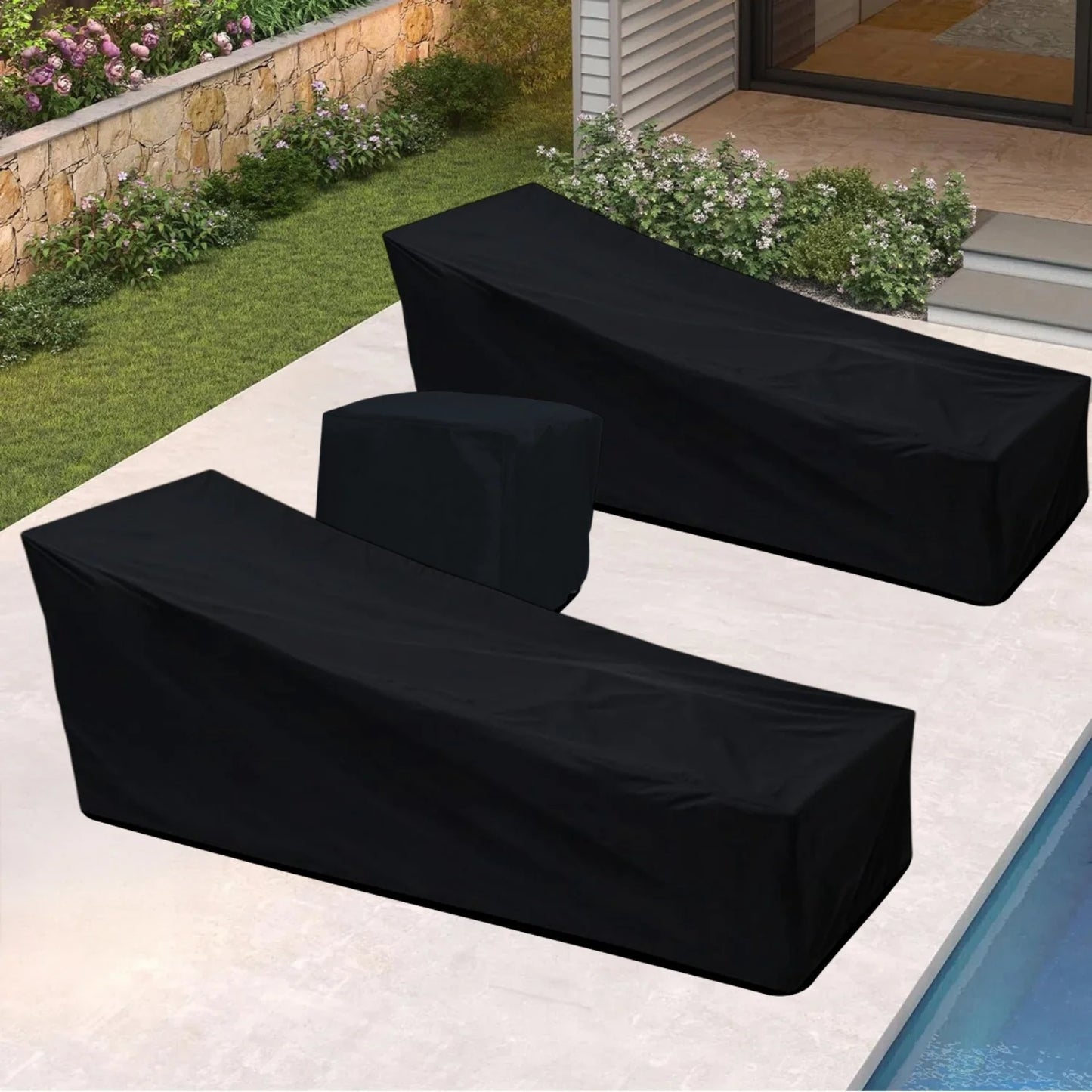 Habiba Outdoor Double Lounger With Table Cover