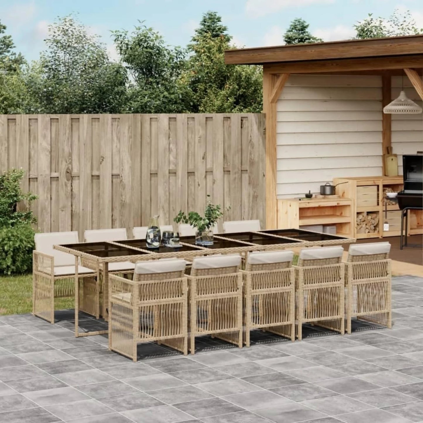 Reika 10 Seater Outdoor Rattan Wicker Dinning Set