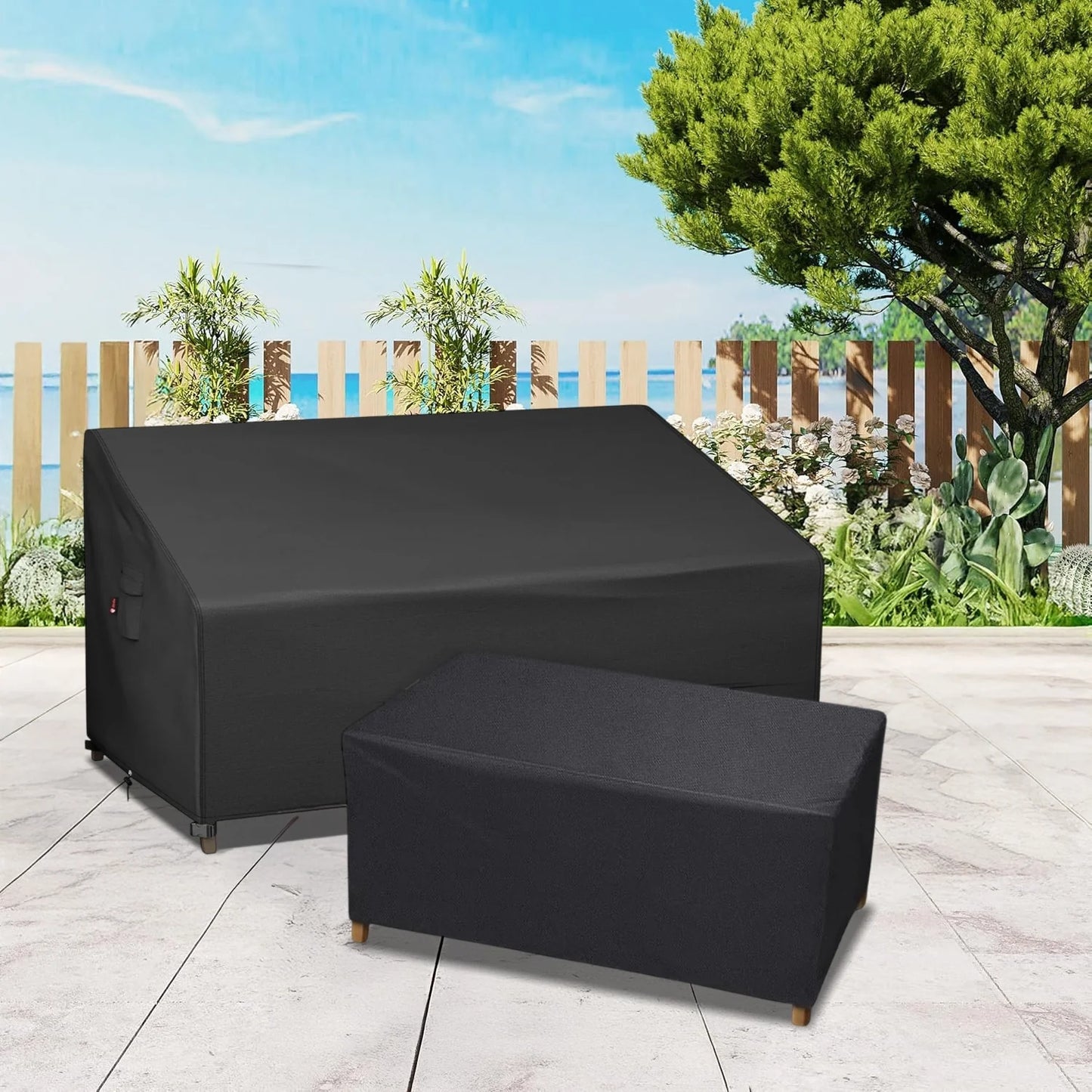 Kawkab Outdoor Double Seater Sofa With Table Cover