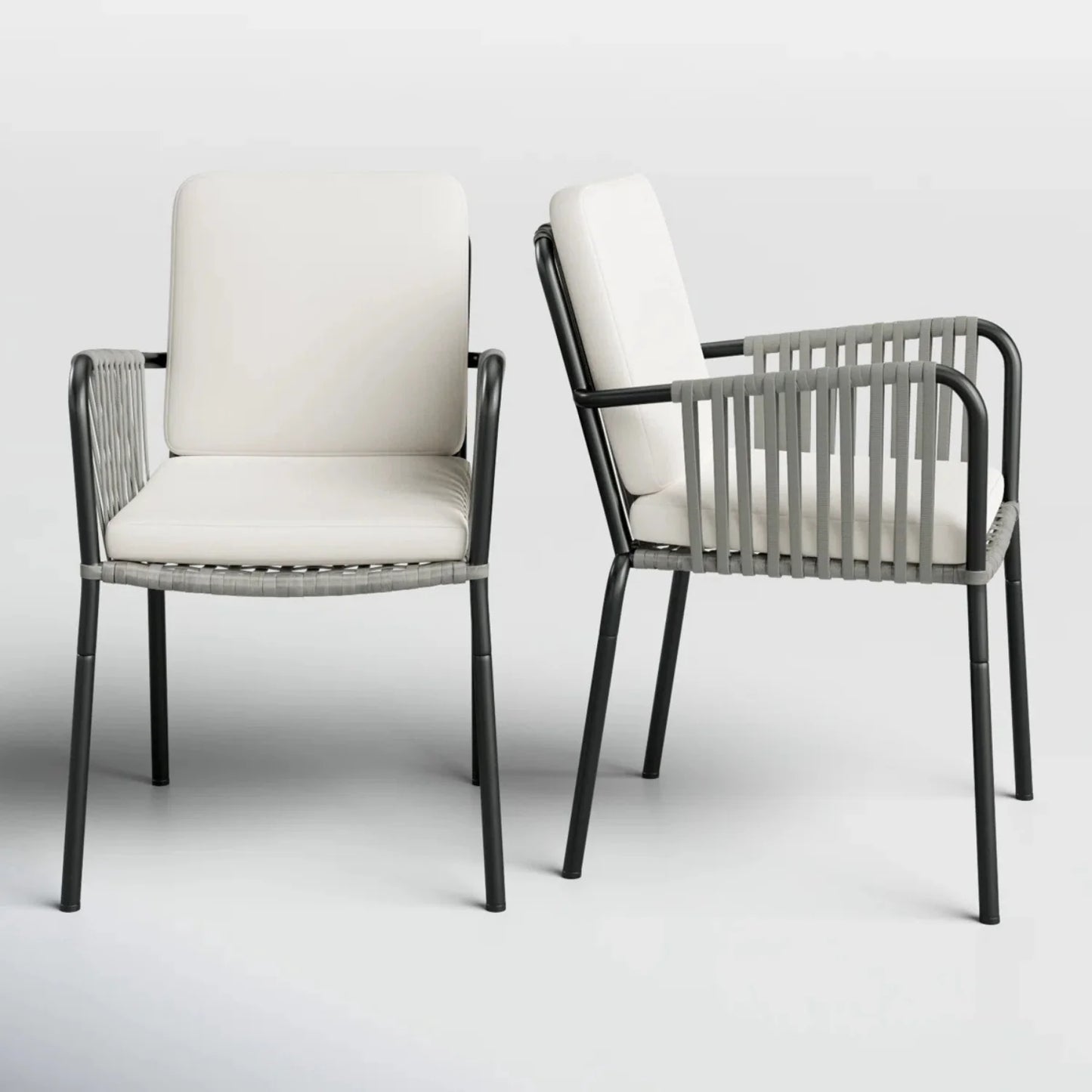 Sakshi 2-Piece Outdoor Rope Patio Dining Chairs