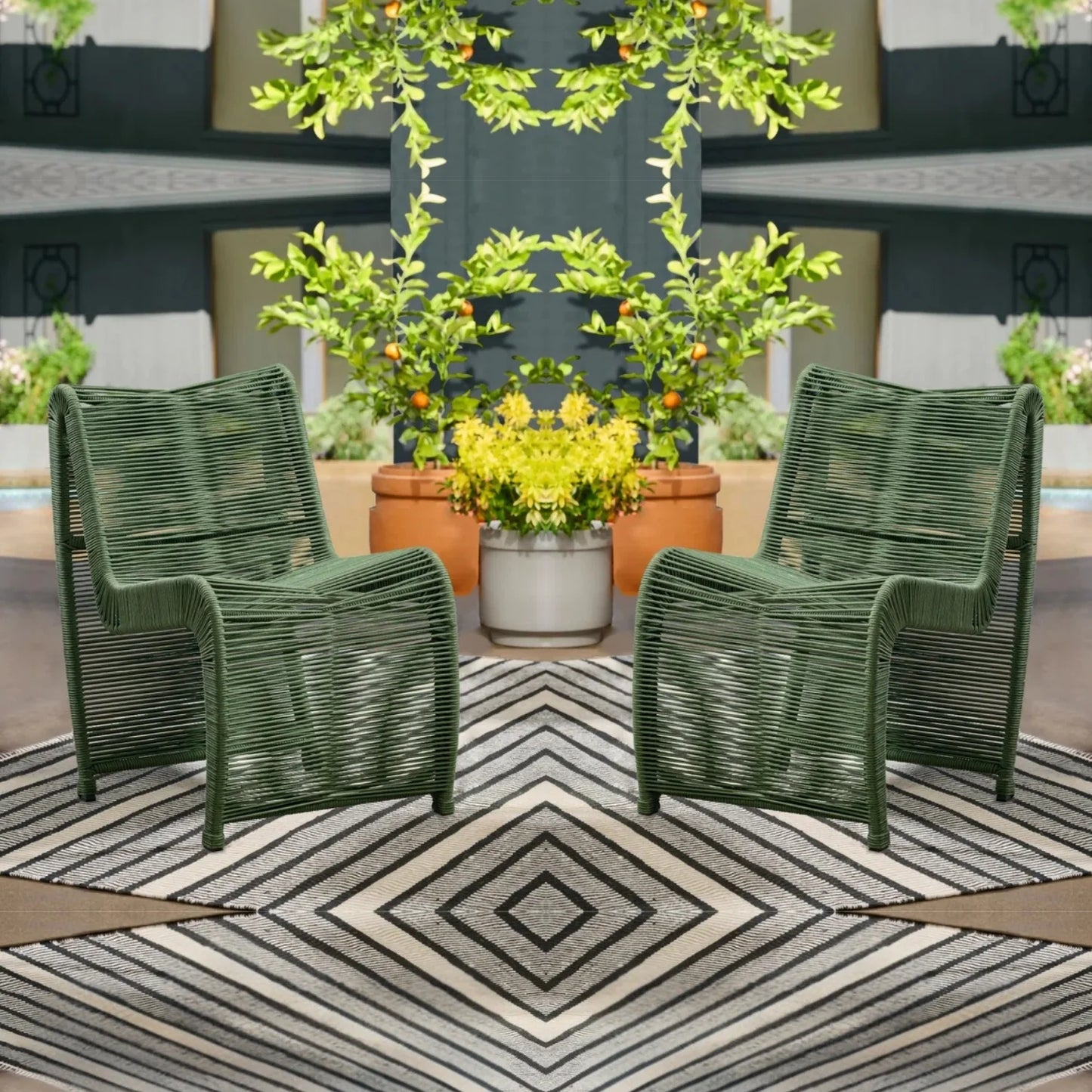 Emerson 2-Piece Outdoor Rope Patio Chairs