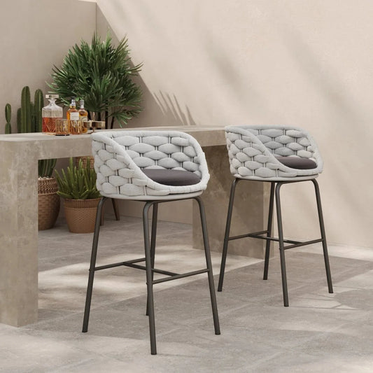Natalia 2-Piece Outdoor Rope Bar Chairs – Stylish Comfort Built to Last