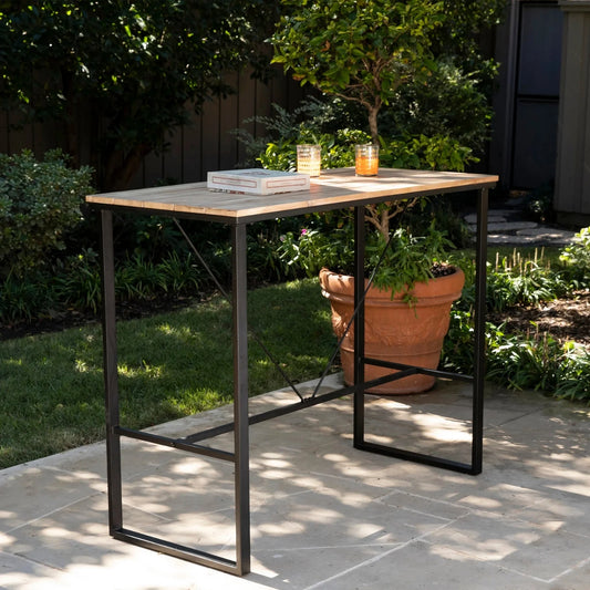 Karima Outdoor Bar Table With Wooden Top