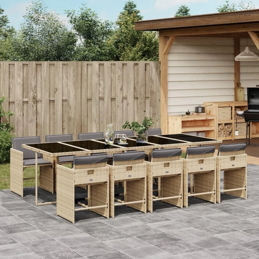 Elowen 11-Piece Outdoor Rattan Wicker Dinning Set