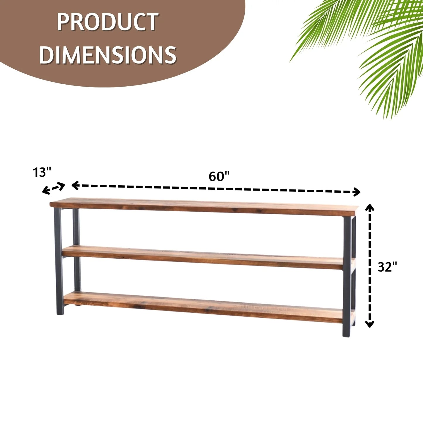 Nozomi 3-Tier Sheesham Wood Top Book Shelf