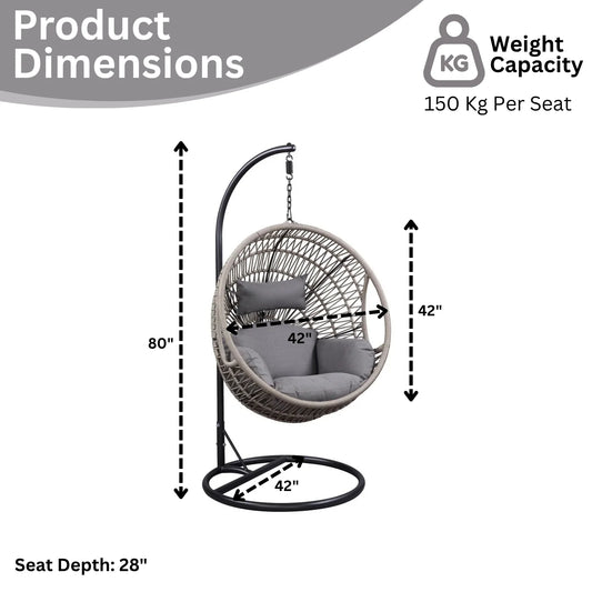 Kashvi Rope Swing Chair (Grey)