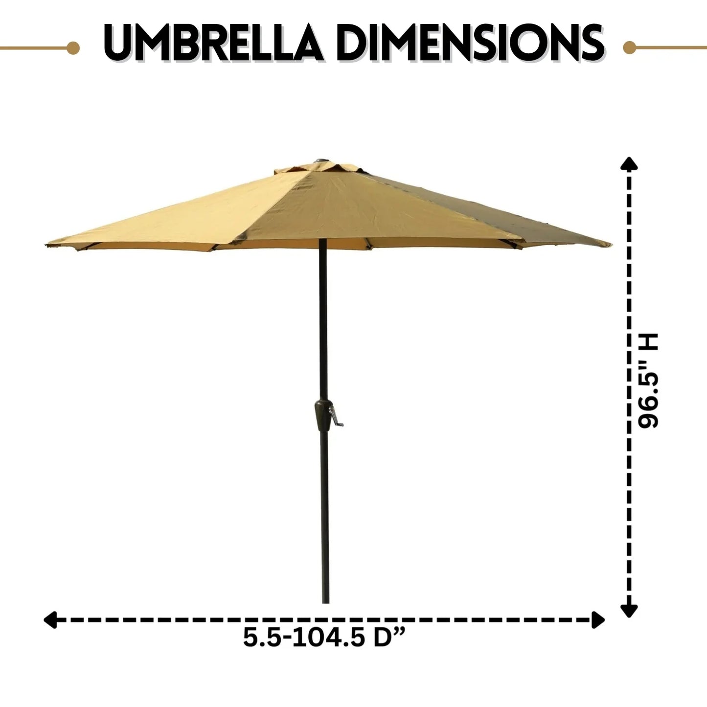 Adwoa 9ft Beige Color Outdoor Patio Umbrella with Centre Pole