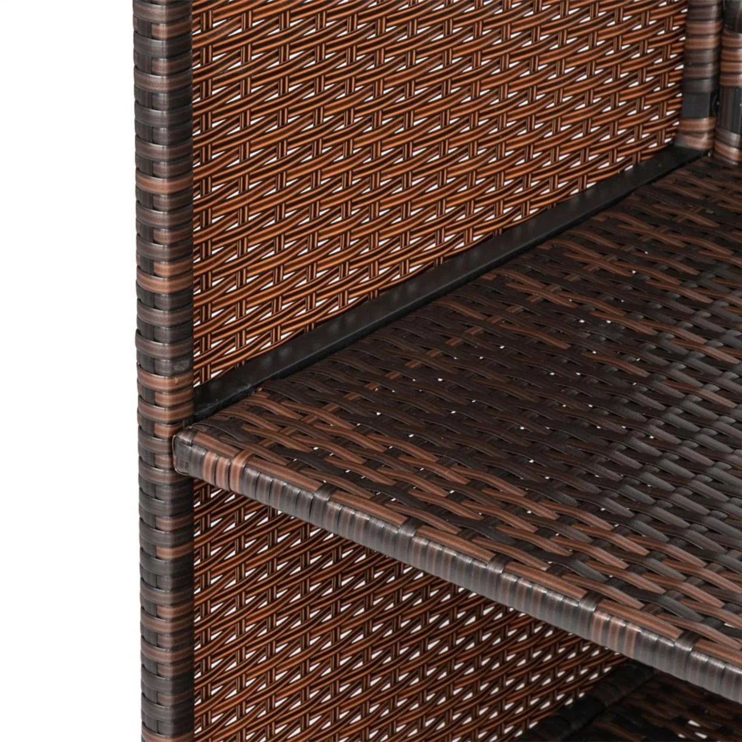 Pilar Outdoor Rattan Wicker Bar Table With Storage Selves