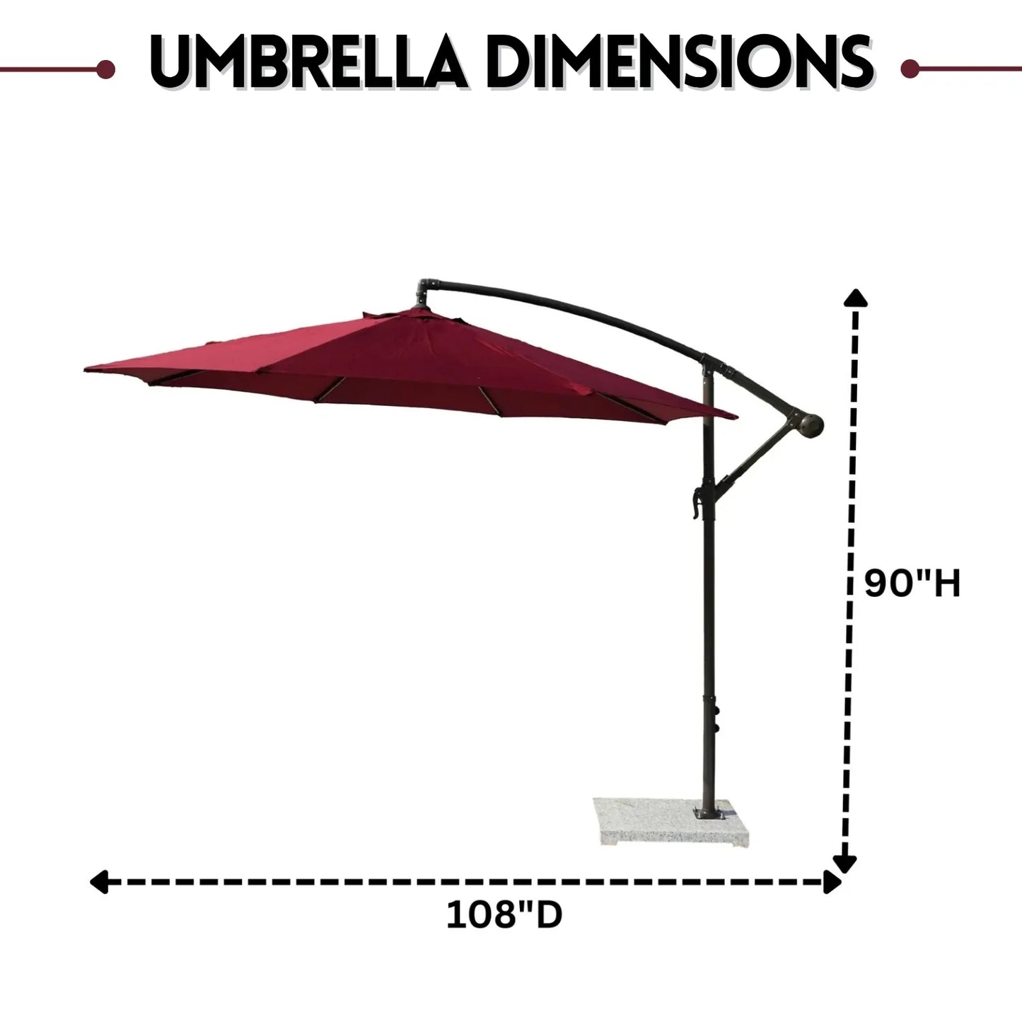 Chipo 9 Ft Outdoor Offset Cantilever Patio Umbrella with Marble Base