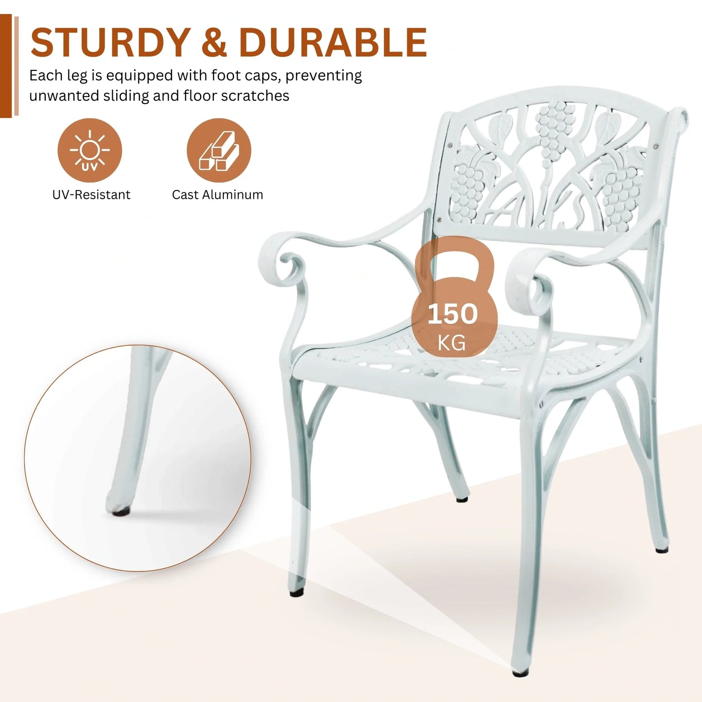 Gabriela Aluminium Outdoor 5-Piece Patio Bistro Set