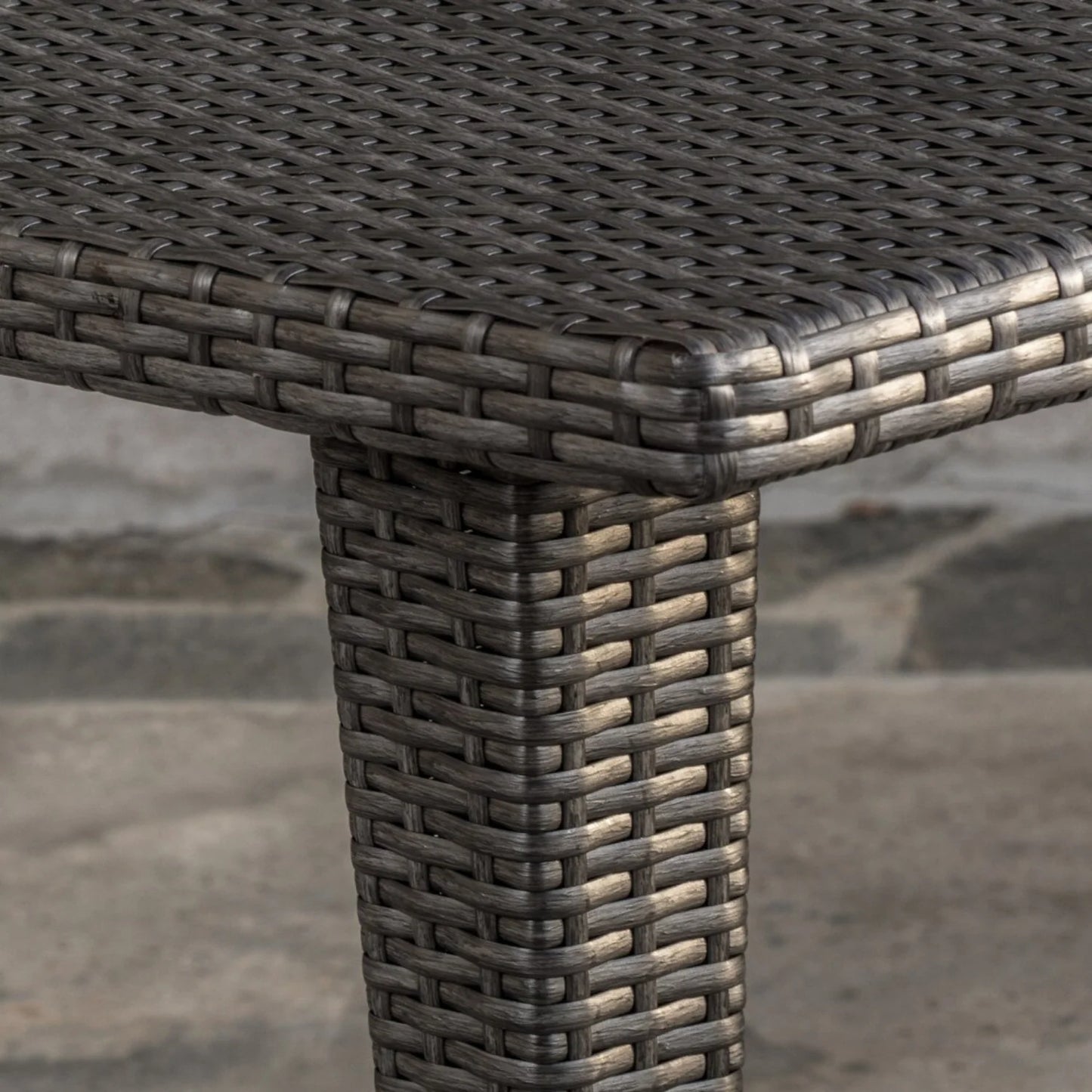 Coralie Outdoor Wicker Patio Counter Height Table (Dark Brown)