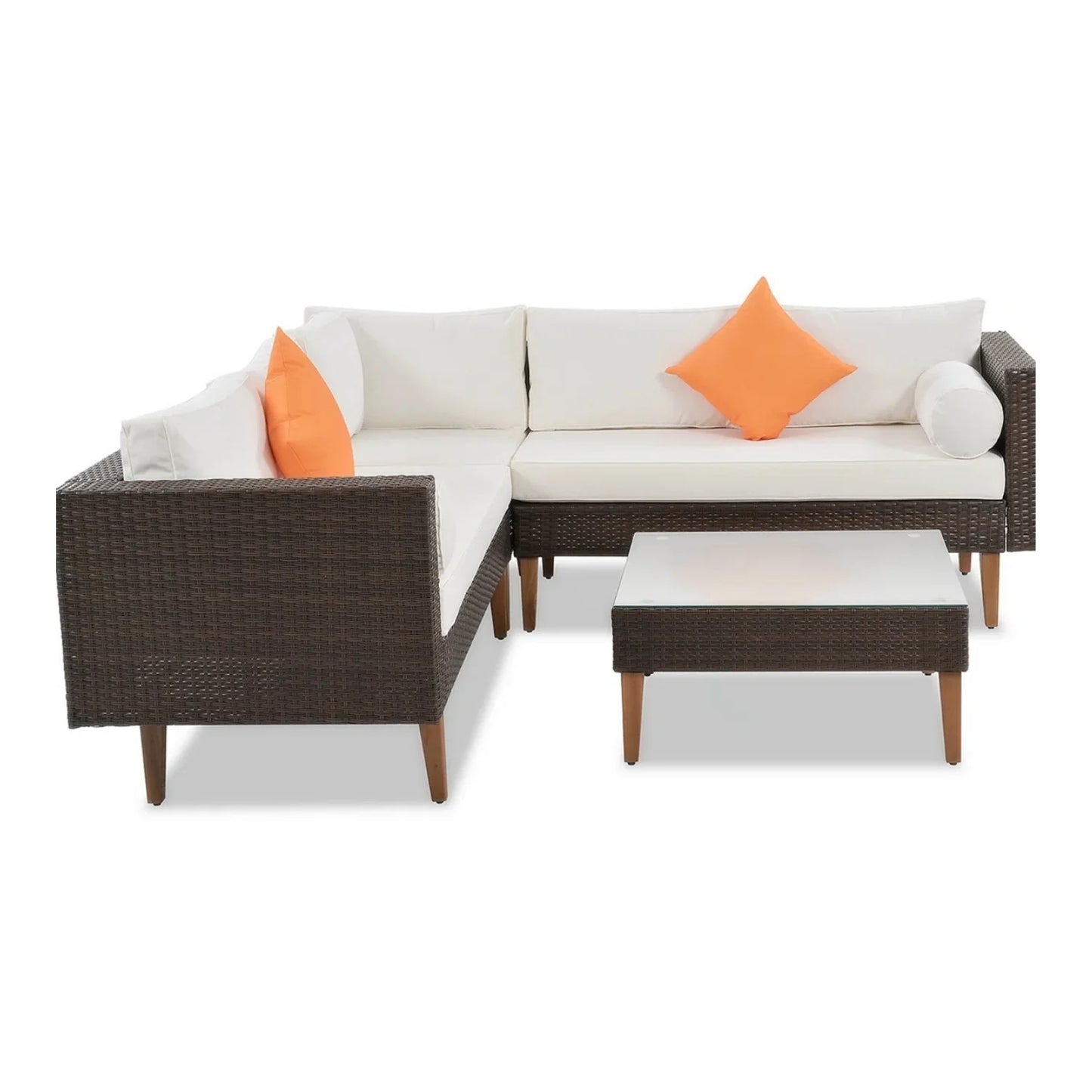 Manuela 3-Pieces Outdoor Wicker L-Shape Sofa Set