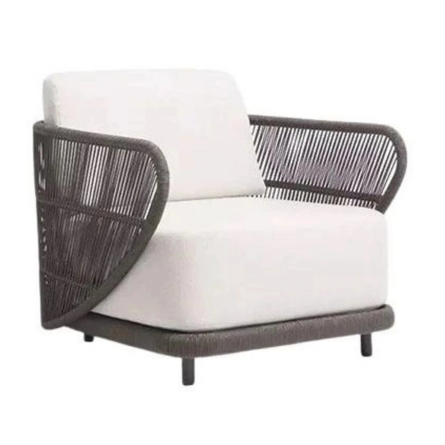 Laken Outdoor Rope 4 Seater Sofa Set With Glass Top Tables