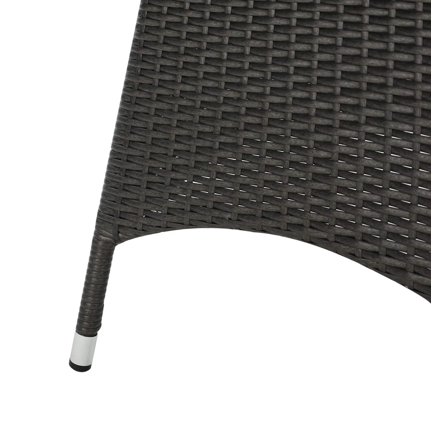 Rokia Outdoor Rattan Wicker Round Patio Table (Black)