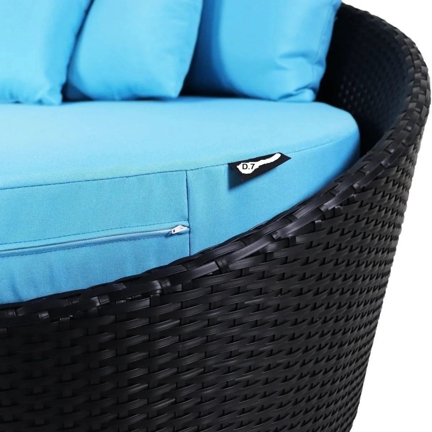 Johanne Outdoor Rattan Wicker Daybed with Glass Top Table