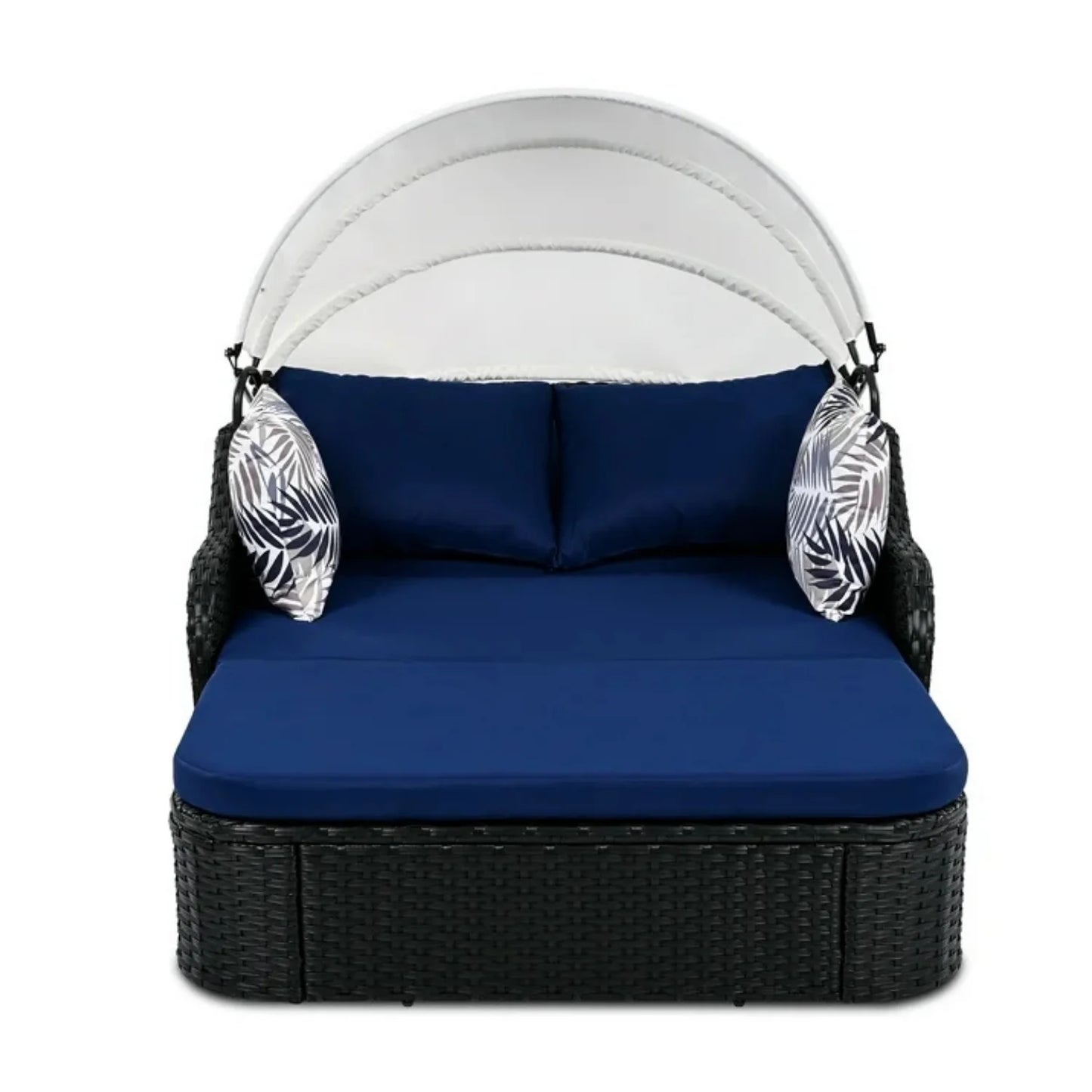 Vilde Outdoor Rattan Wicker Double Seater Canopy Daybed