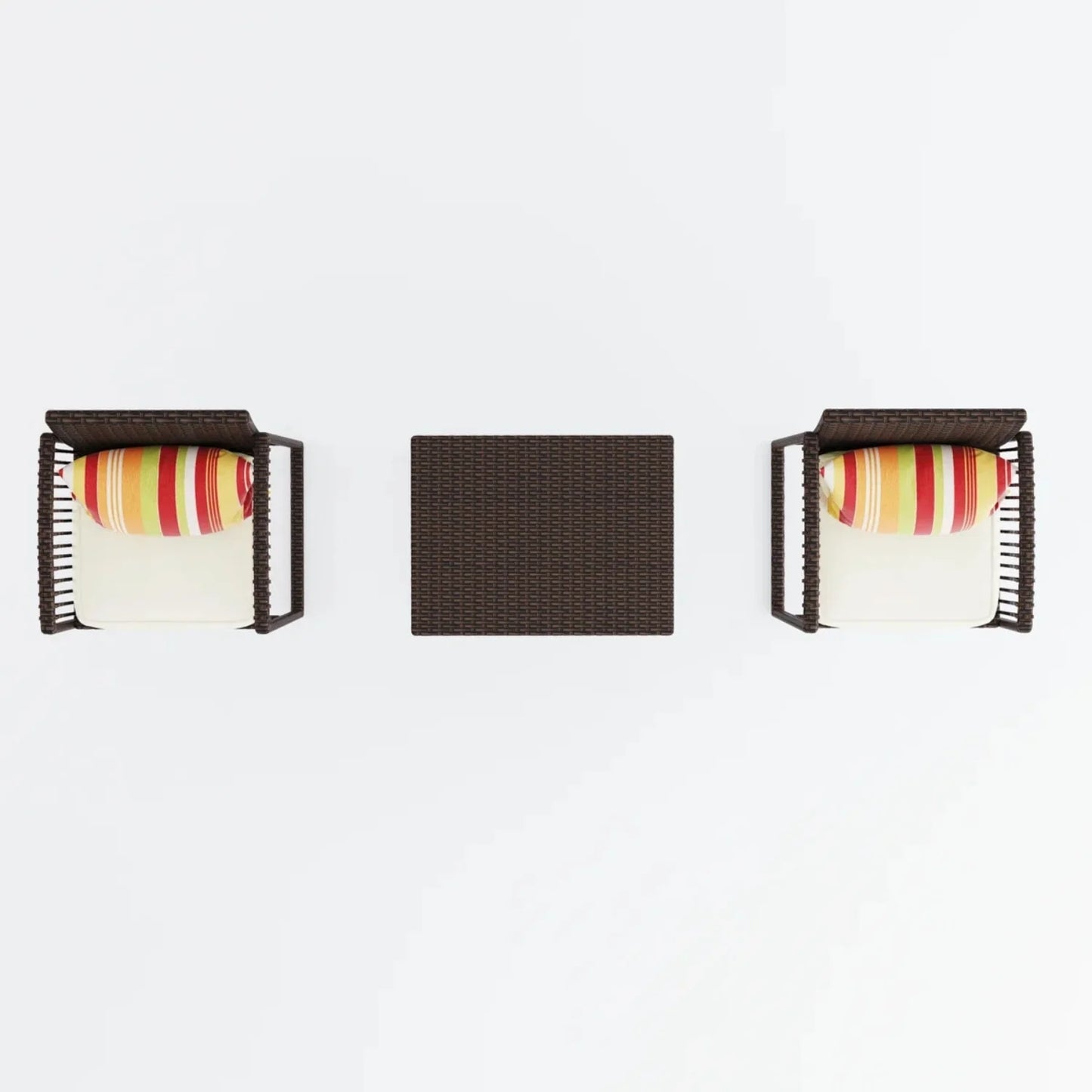 Xaveria Outdoor Rattan Wicker Bar Set With 2-Tier Table