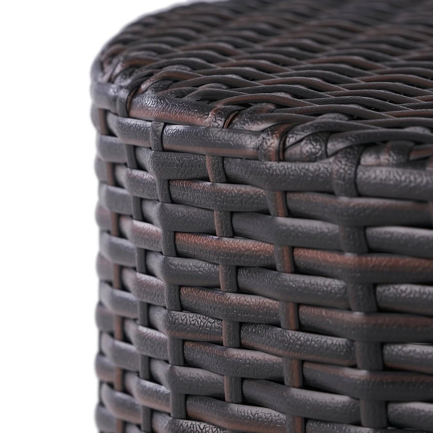 Yuna Dark Brown Wicker Garden Bistro End Table