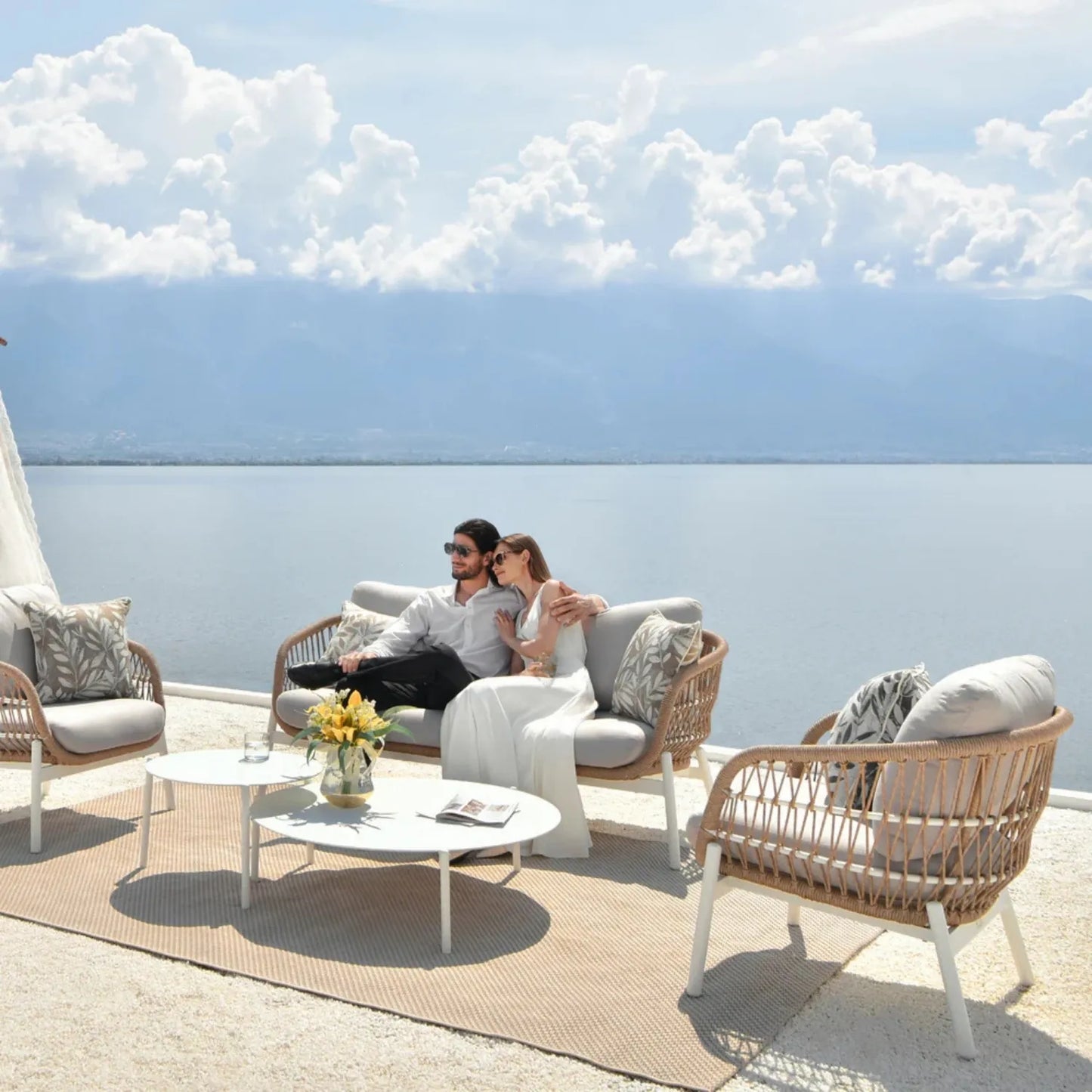 Nandita Outdoor 4 Seater Rope Conversation Sofa Set