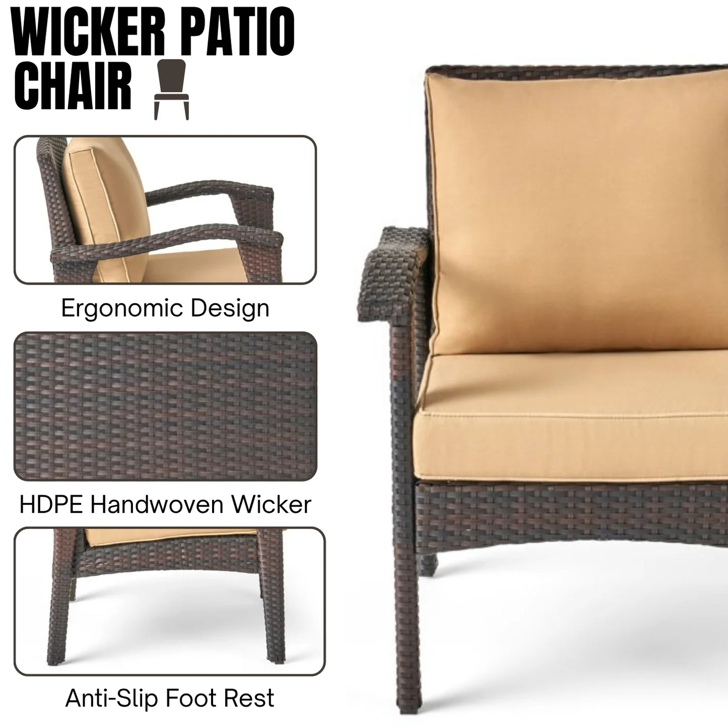 Yoko Brown 8 Seater Outdoor Wicker Conversation Set
