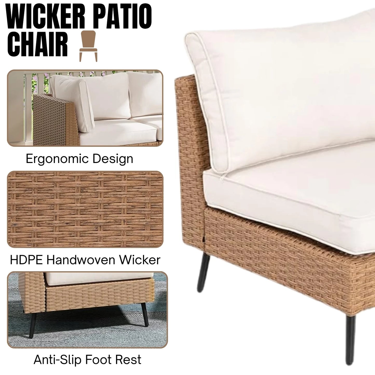 Ottilie Outdoor Rattan Wicker 8-Seater Sofa Set