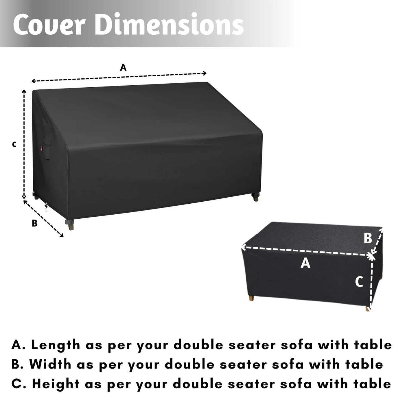 Kawkab Outdoor Double Seater Sofa With Table Cover