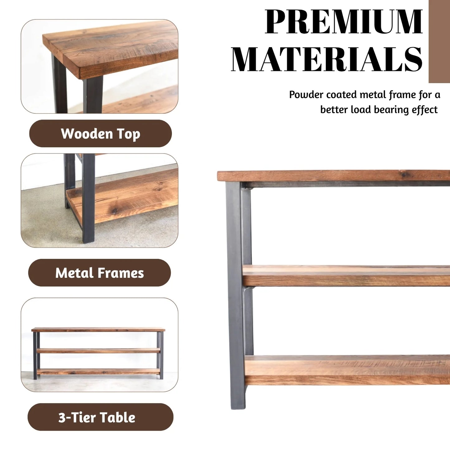 Nozomi 3-Tier Sheesham Wood Top Book Shelf