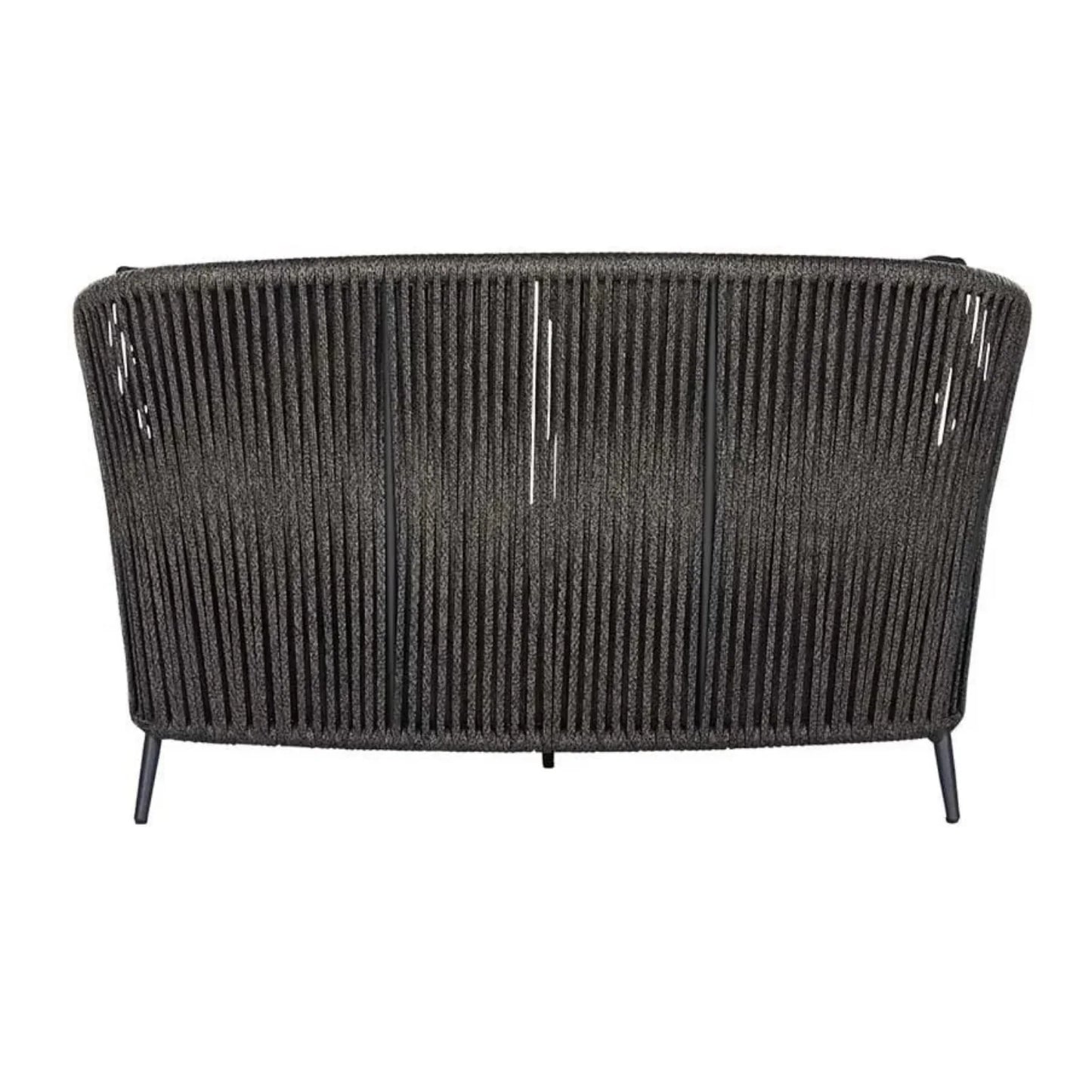 Delphine Outdoor Grey Rope Patio Daybed with Comfortable Dark Grey Cushion