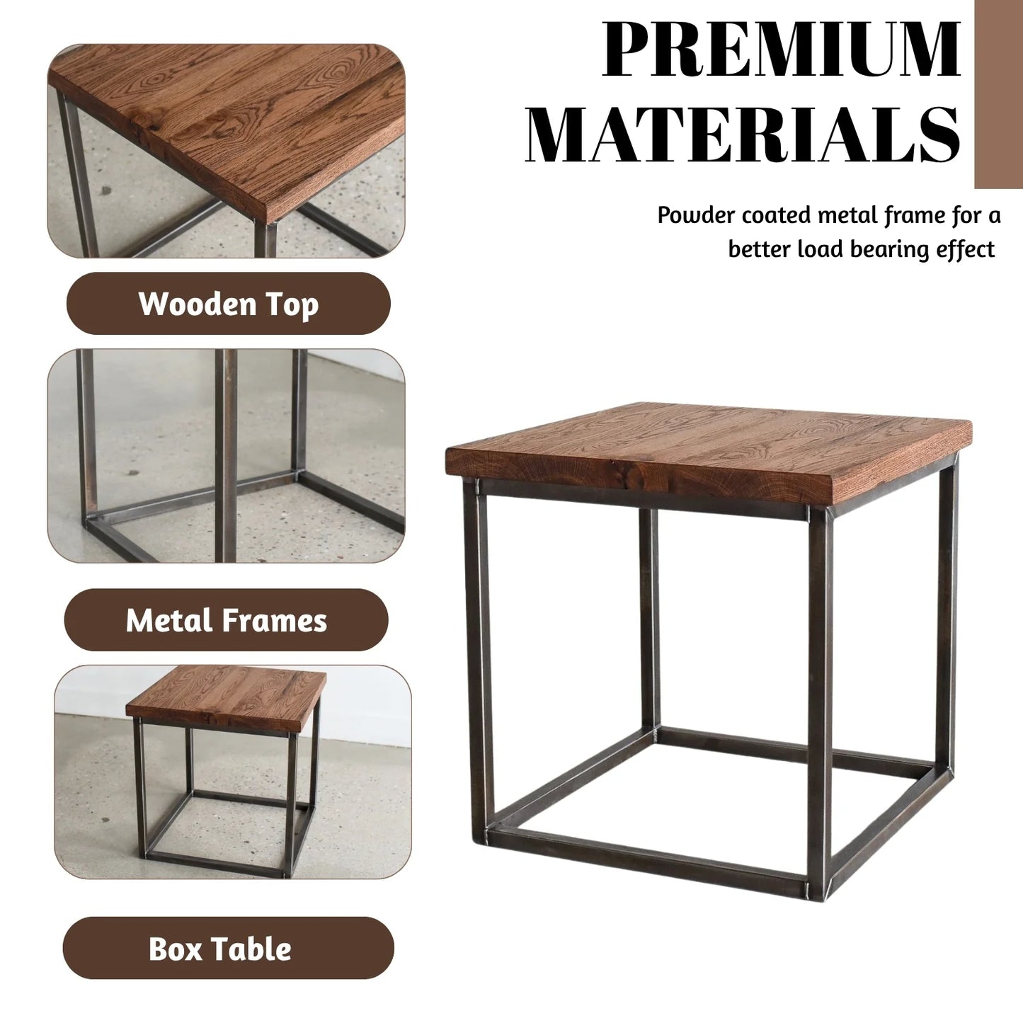Seren Solid Sheesham Wood Top End Table